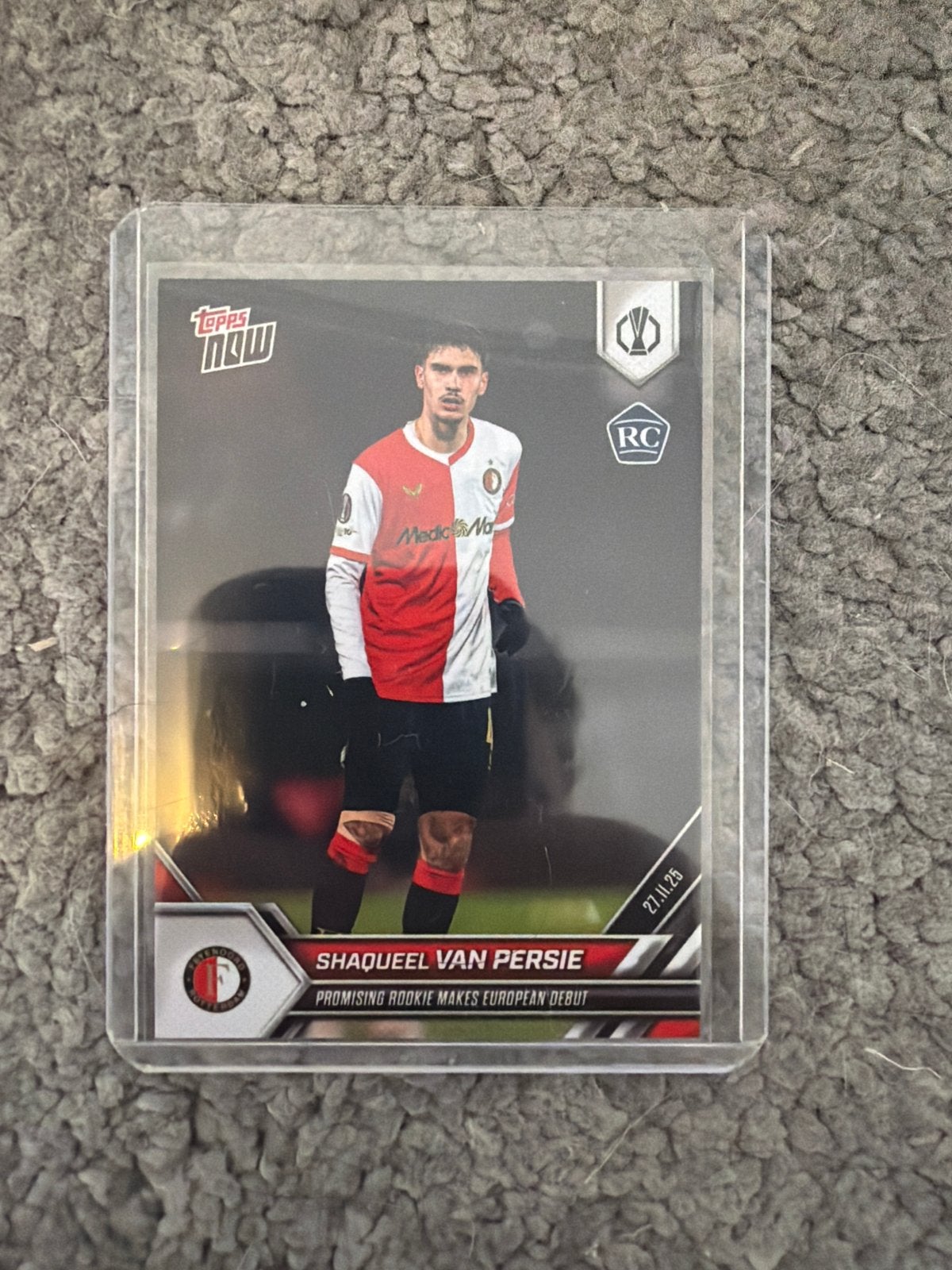Shaqueel van Persie Topps Now Rookie Kaart Feyenoord, Verzamelen, Ophalen of Verzenden, Zo goed als nieuw, Feyenoord, Spelerskaart