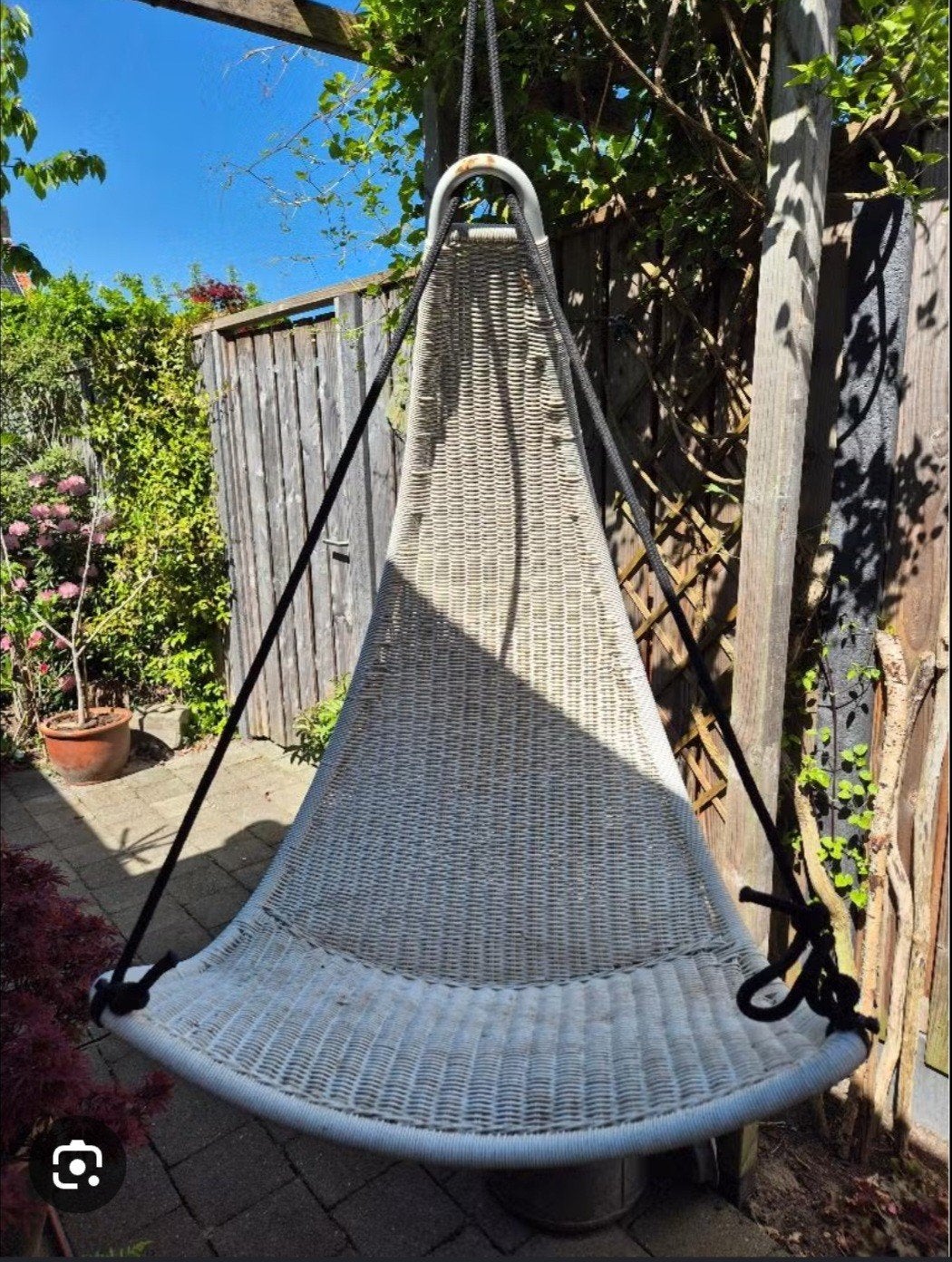 Rotan / Wicker Tuin - Balkon Hangstoel - Incl. Ophangsysteem, Ophalen, Gebruikt, Rotan