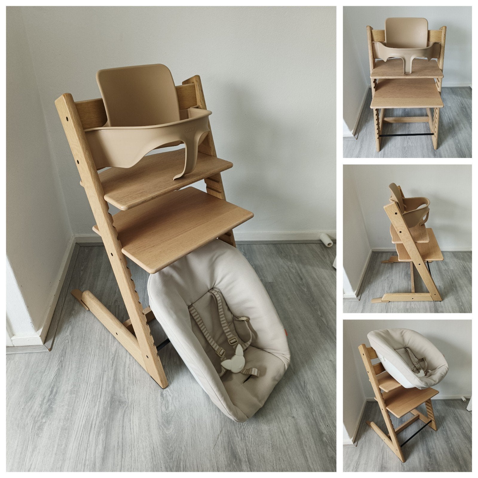 NIEUWSTAAT! Stokke Tripp Trapp natural oak+babyset, newborn, Meegroeistoel, Ophalen of Verzenden, Zo goed als nieuw, Stokke Tripp Trapp