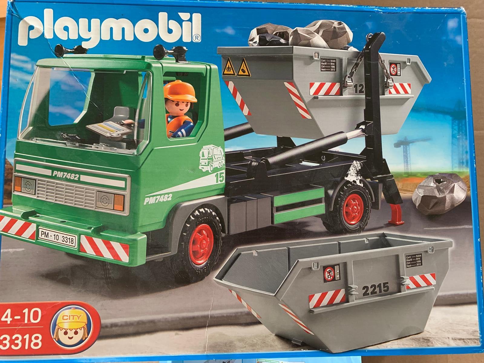 Playmobil vrachtwagen container met stenen