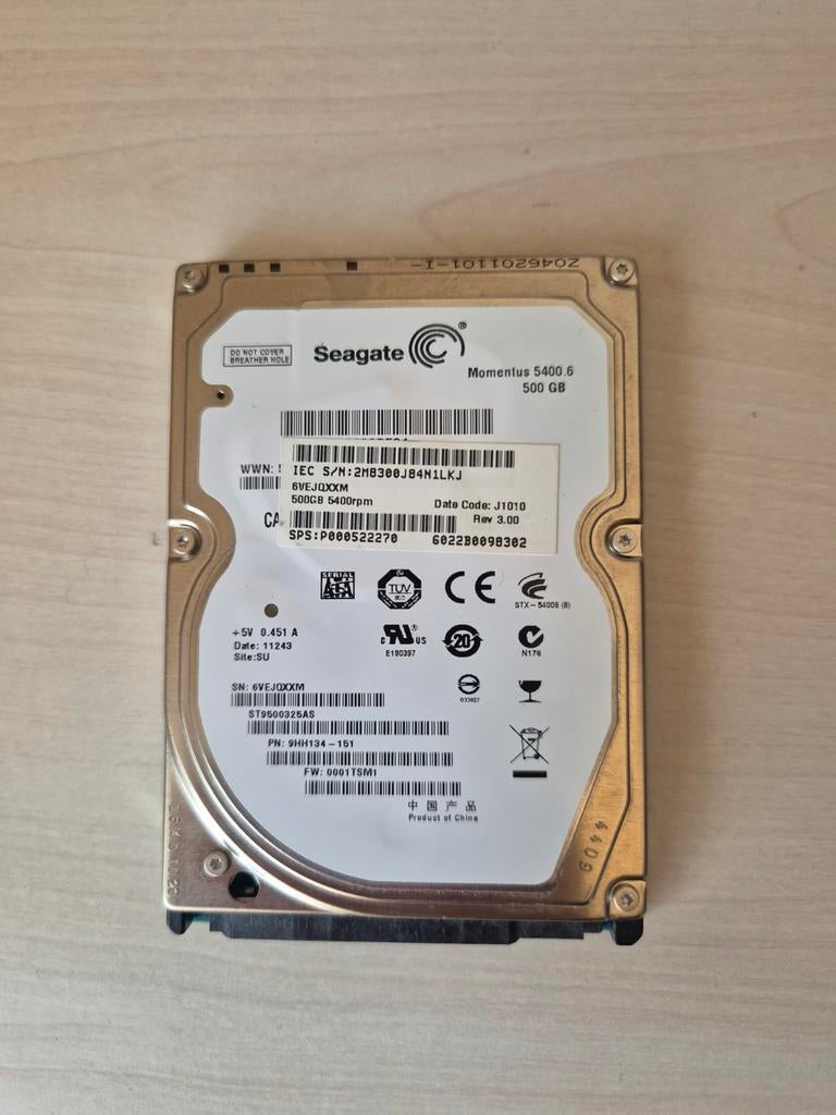 Seagate Momentus 5400.6 500GB HDD - Intern, SATA, Intern, Nieuw, Ophalen of Verzenden, Desktop