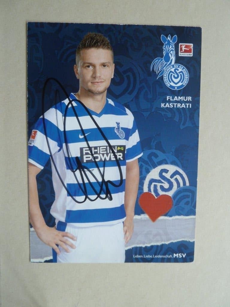Spelerskaart. Flamur.Kastrati. Meidericher SV, Verzamelen, Ophalen of Verzenden, Zo goed als nieuw, Buitenlandse clubs, Spelerskaart