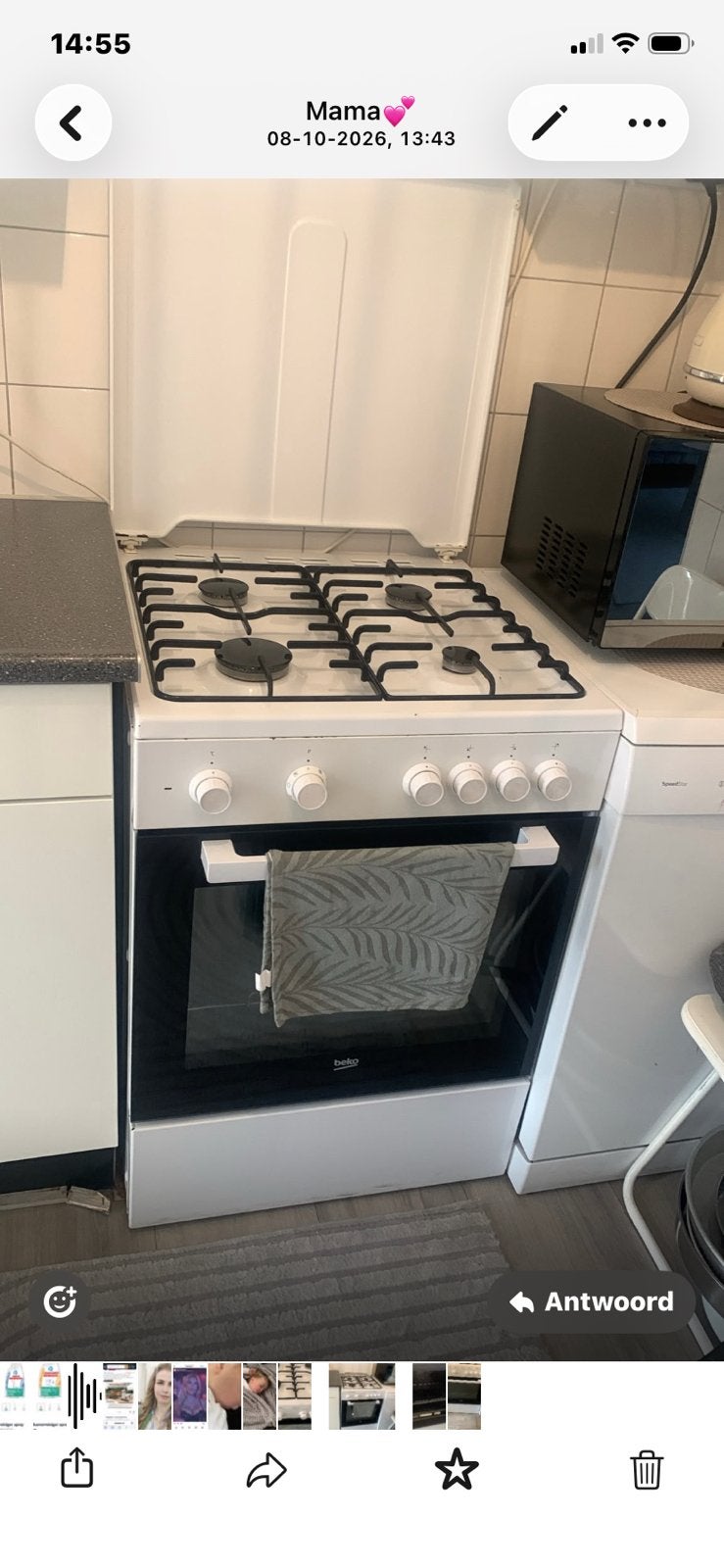 Beko gasfornuis, Gebruikt, Gas, Vrijstaand, 85 tot 90 cm
