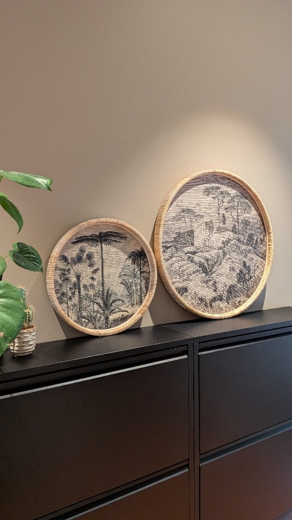Wanddecoratie set bamboe Dijk Natural Living NIEUW, Beige, 58 cm, Boho, 58 cm