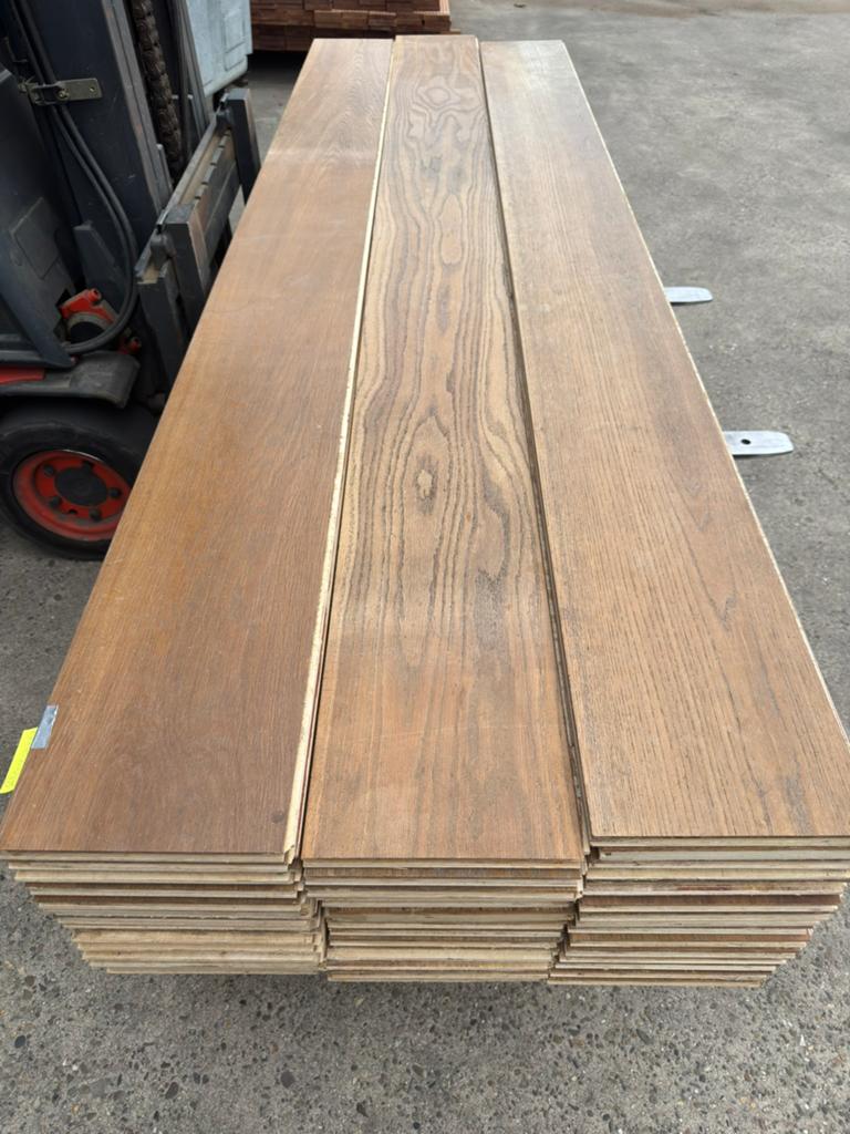Eiken vloer 31 m2 multivloer 26 cm breed 2,5 cm dik 7 mm top, Doe-het-zelf en Verbouw, Vloerdelen en Plavuizen, Ophalen, Gebruikt