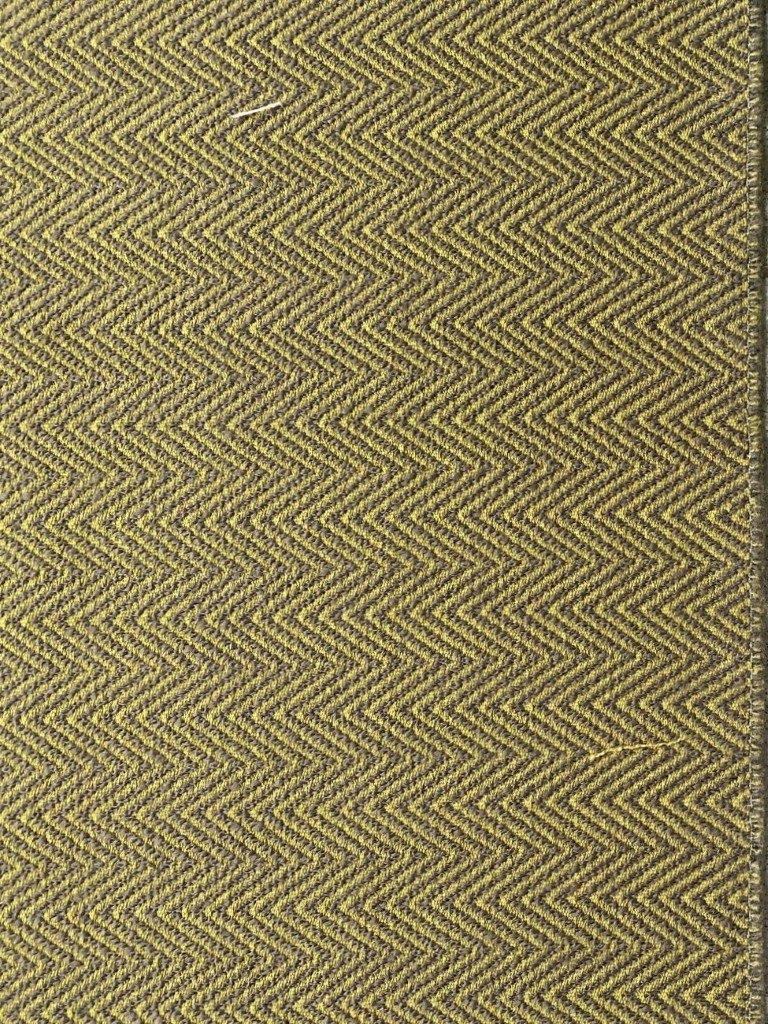 Kvadrat Sigrid 2 521 geel+grijs visgraat; 3 meter meubelstof, Wol, 120 cm of meer, Geel, Ophalen of Verzenden