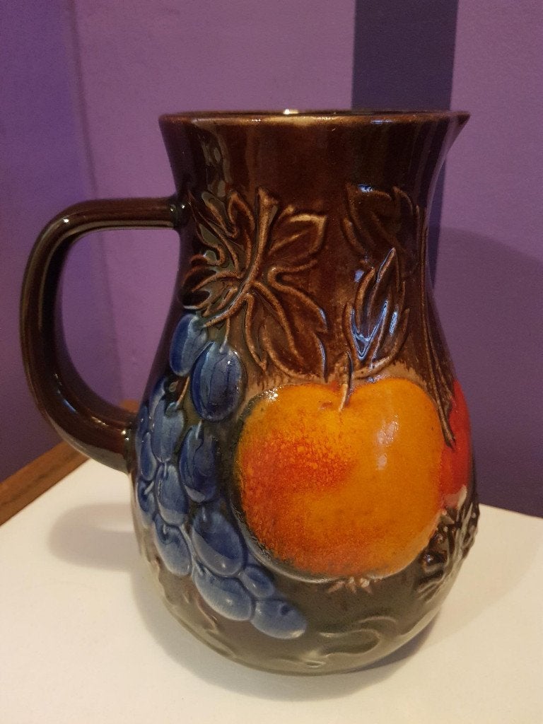 Retro Vintage jaren 70 West Germany keramiek kan vaas fruit, Antiek en Kunst, Ophalen
