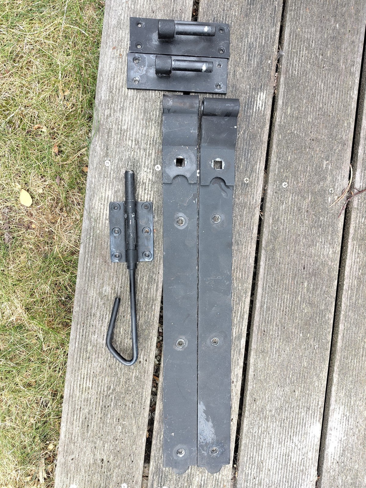 Zware tuinhekscharnieren ca 60 cm, 5 mm dik + schuif, Tuin en Terras, Terrasdelen en Vlonders, Ophalen, Gebruikt, Hout