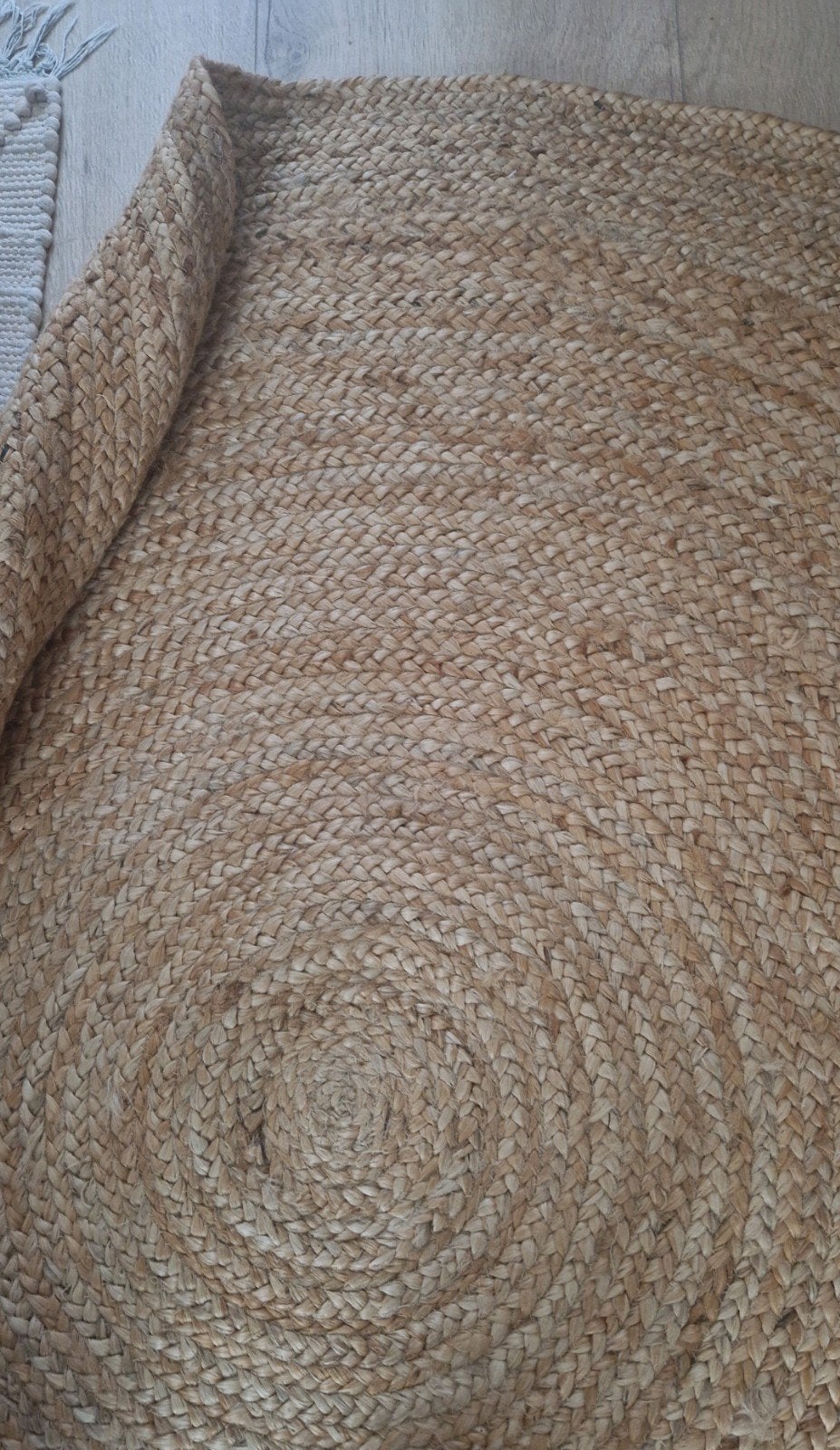 100% jute ronde vloerkleed 150 cm, zo goed als nieuw!, Ophalen, Zo goed als nieuw