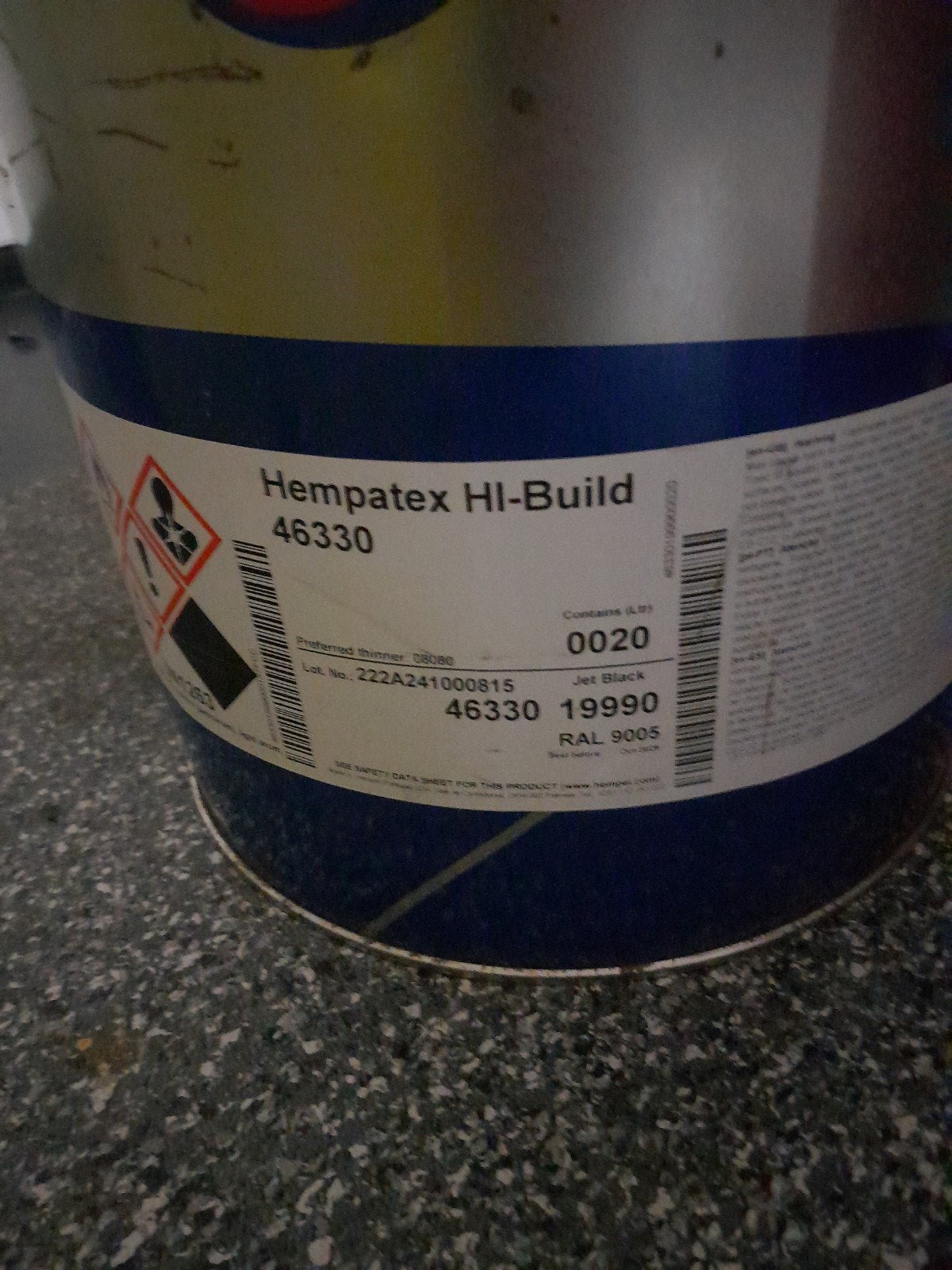 Hempel HEMPATEK HI-BUILD 46330 Jet Black verf, Ophalen, Zwart, Nieuw, Verf