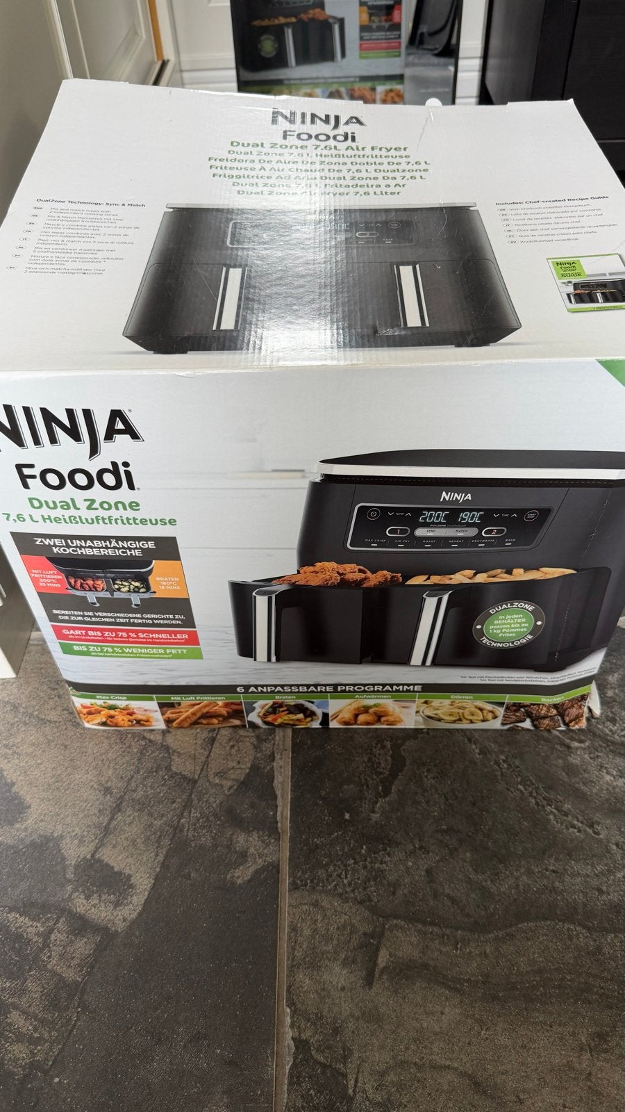Ninja Foodi Dual Zone 7.6L Airfryer - Zo goed als nieuw, Ophalen, Zo goed als nieuw, Airfryer, 1500 gram of meer