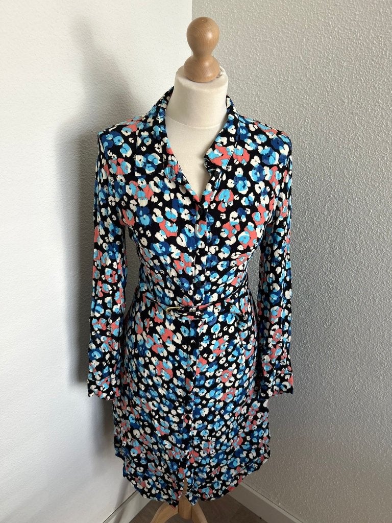 Fabienne Chapot maat 40 bloemen Hayley jurk 308, Maat 38/40 (M), Blauw, Ophalen of Verzenden, Zo goed als nieuw