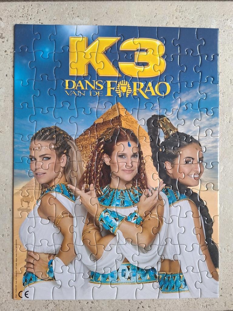 🩵🩷💛🧡  K3  Puzzel   Farao  100 stukjes  in koker, Ophalen of Verzenden, Meer dan 50 stukjes, Zo goed als nieuw, 6 jaar of ouder