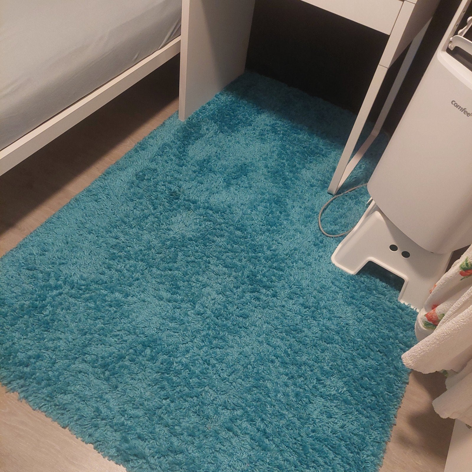 vloerkleed, Nog heel netjes. ligt op logeerkamer, Gebruikt, Blauw, Ophalen of Verzenden