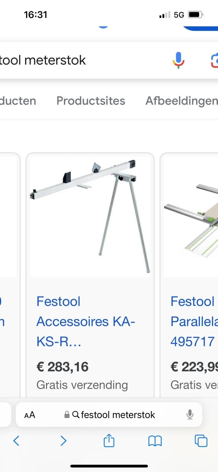Festool geleiderail met meetlint, Ophalen, Gebruikt