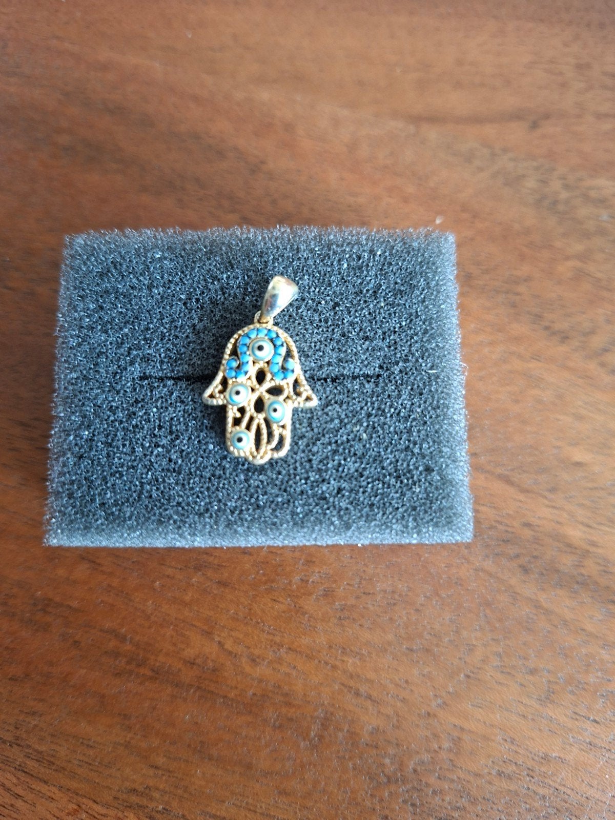 Nieuw!Mooi zilv/925 14 krt verguld Hamsa handje+Turkse oogje, Ophalen of Verzenden, Nieuw, Goud, Zilver