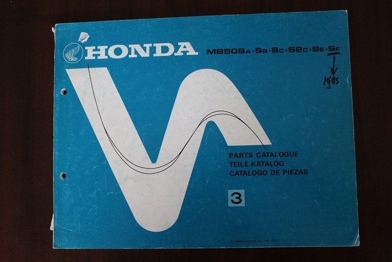 Honda MB50 S 1985 moped parts catalogue onderdelenboek, Fietsen en Brommers, Ophalen of Verzenden, Gebruikt
