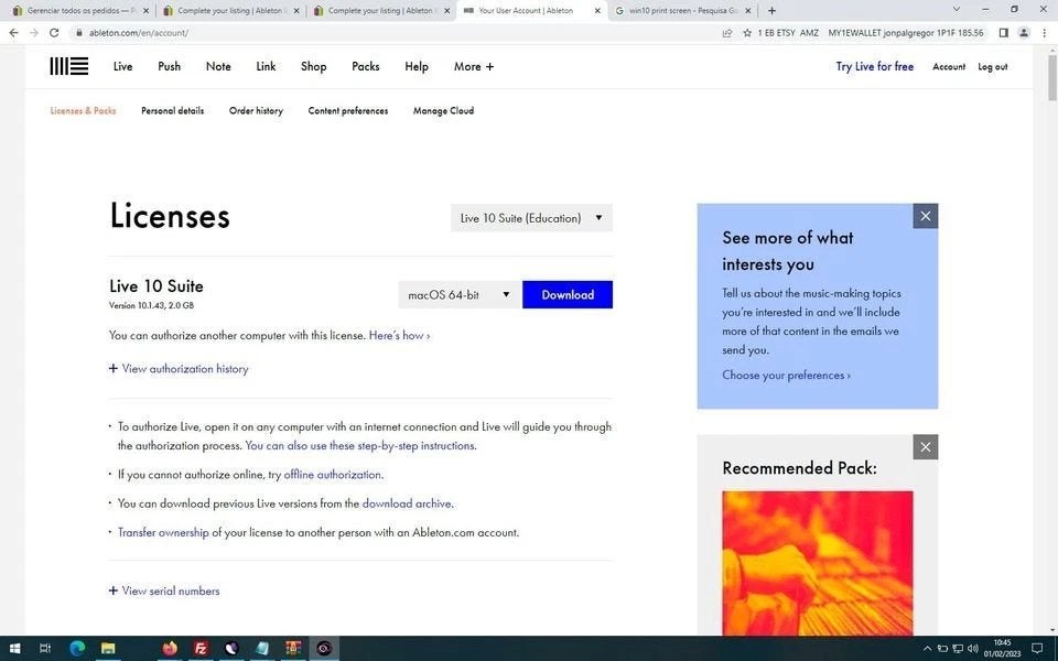 Ableton Live 10 Suite Lifetime Original Authorization, Computers en Software, Audio-software, Nieuw, MacOS, Windows, Ophalen of Verzenden