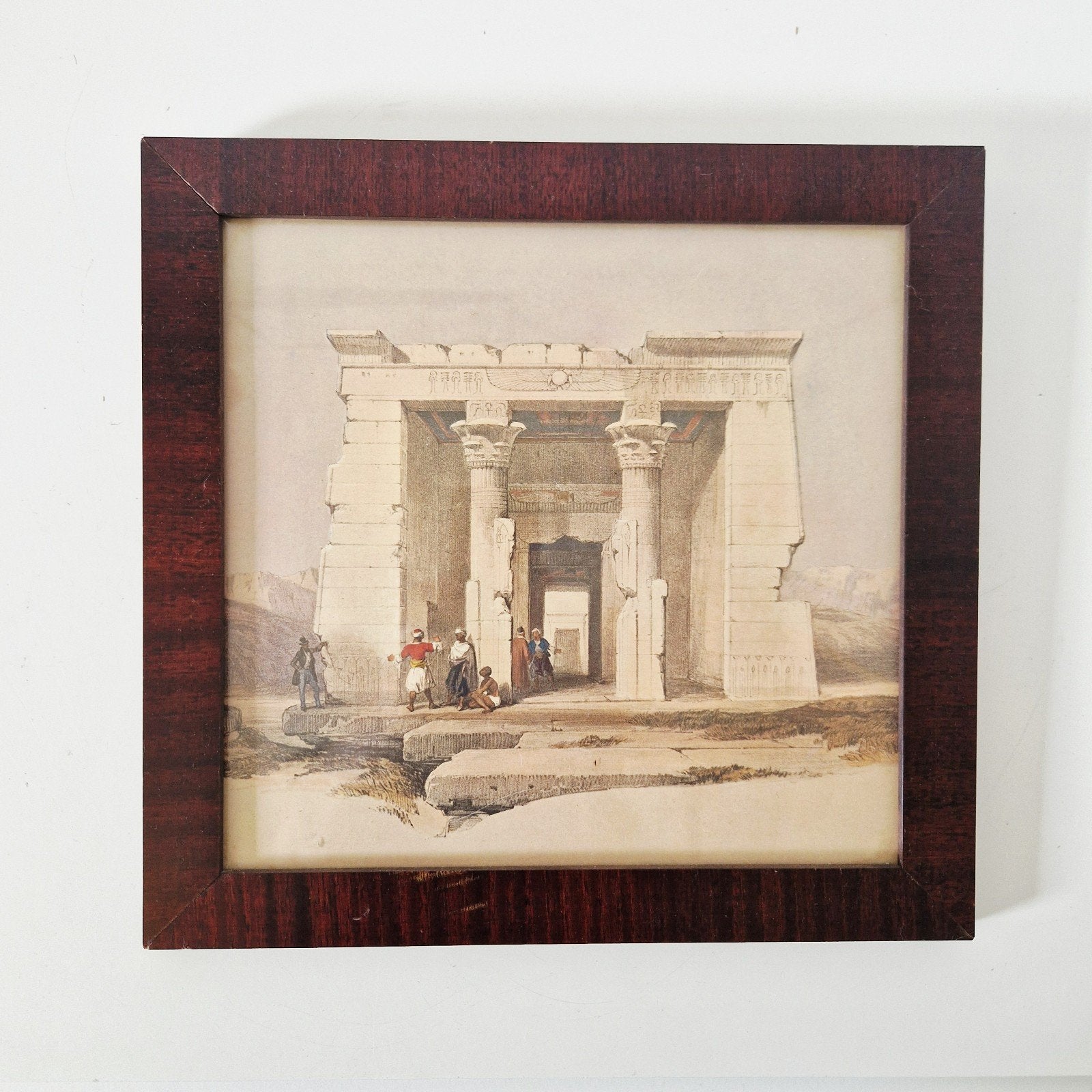 Gravure in originele lijst  David Roberts Egypte, Ophalen of Verzenden, Landschap, Gravure