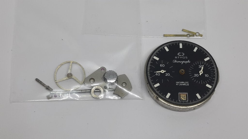 Vintage Athos Chronograph Valjoux 7734 Uurwerk, Ophalen of Verzenden, Gebruikt