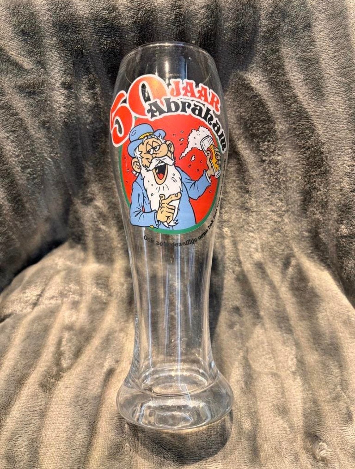 Bierglas 50 Jaar Abraham - Feestelijk en Uniek, Ophalen of Verzenden, Zo goed als nieuw, Overige typen, Abraham of Sarah