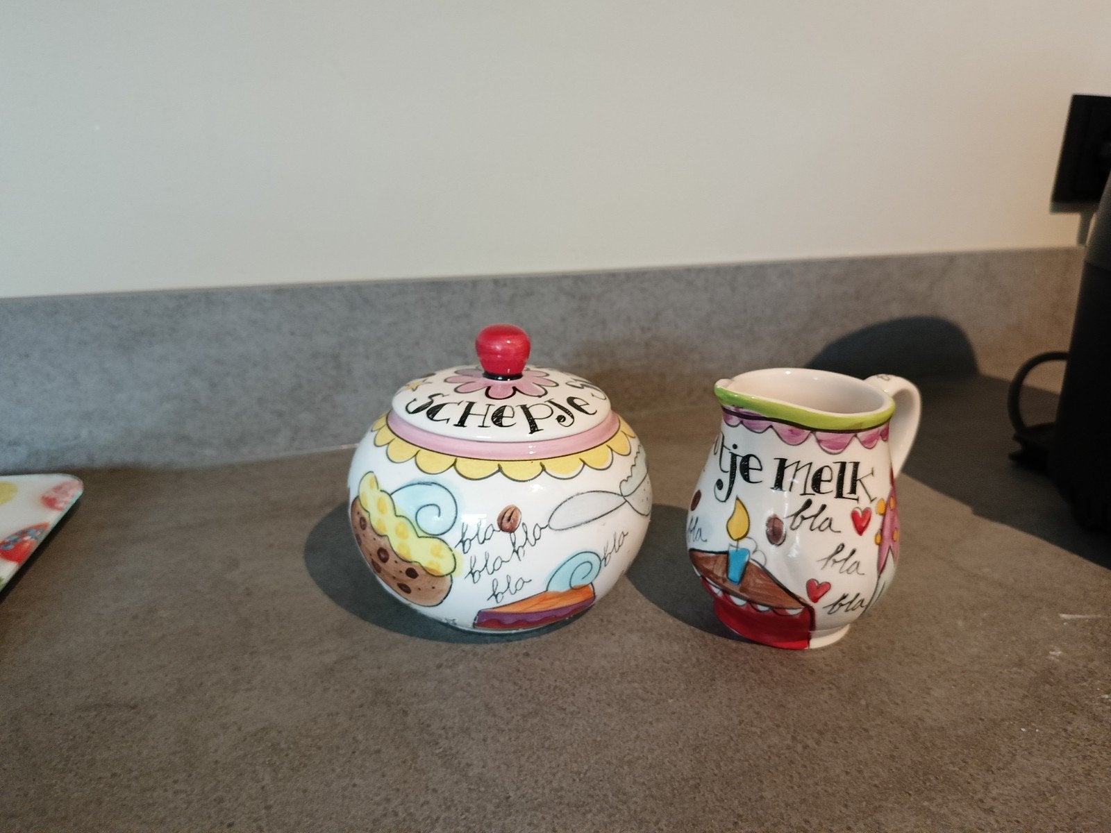 Blond Amsterdam suikerpot en melkkannetje set, Keramiek, Overige typen, Ophalen of Verzenden, Zo goed als nieuw