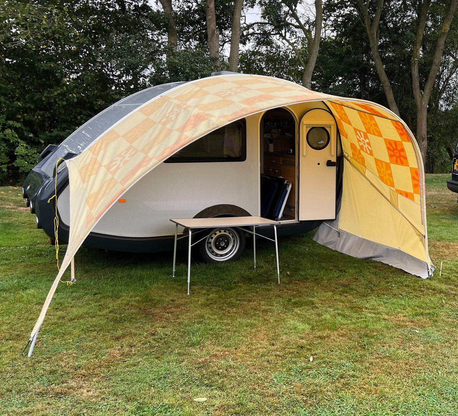 aanbouw tent, Ophalen