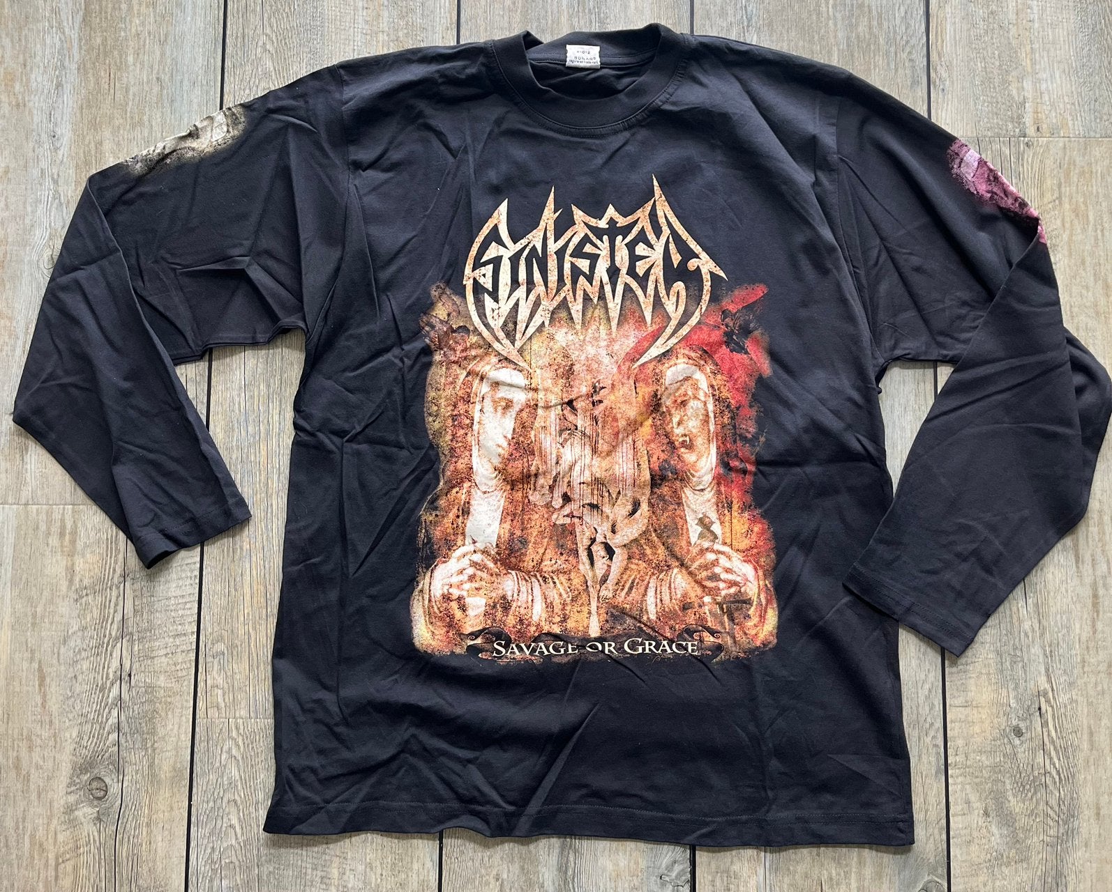 Origineel | SINISTER | Savage or Grace | Longsleeve | XL, Ophalen of Verzenden, Zo goed als nieuw, Maat 56/58 (XL), Zwart