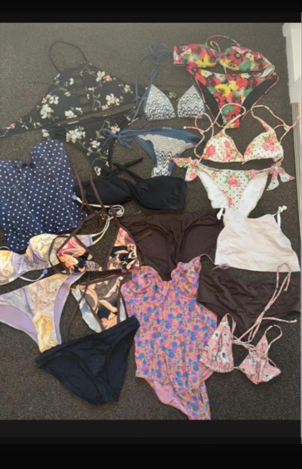 Pakket bikini's en badpakken maat S/M, diverse merken, Ophalen of Verzenden, Gedragen, Zwart, Badpak