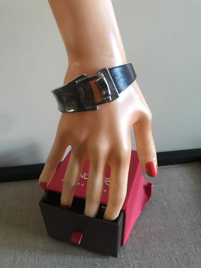 Uno de 50 armband (172) met tuigleer, Sieraden, Tassen en Uiterlijk, Armbanden, Ophalen of Verzenden, Nieuw, Zilver, Overige materialen