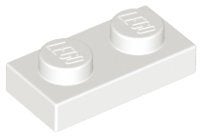 Lego plaatjes 1x2 wit 10 stuks, Ophalen of Verzenden, Gebruikt, Losse stenen, Lego