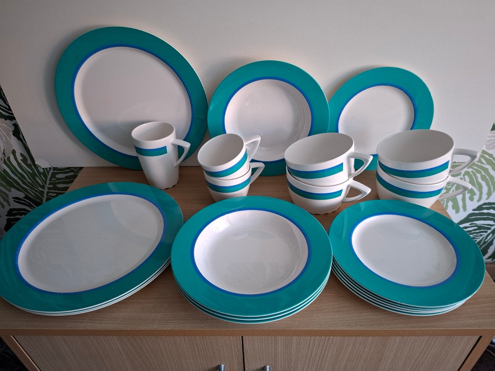 Mepal-rosti kampeerservies wave design bord beker soepkom, Caravans en Kamperen, Kampeeraccessoires, Ophalen of Verzenden, Gebruikt