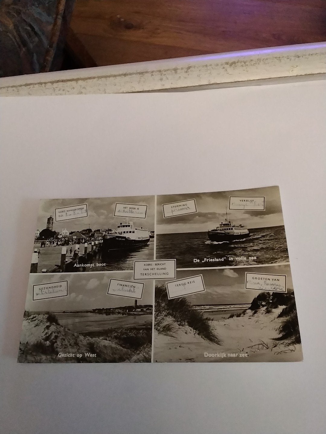 Oude ansichtkaart Koersbericht van het eiland Terschelling, Ophalen of Verzenden, Waddeneilanden
