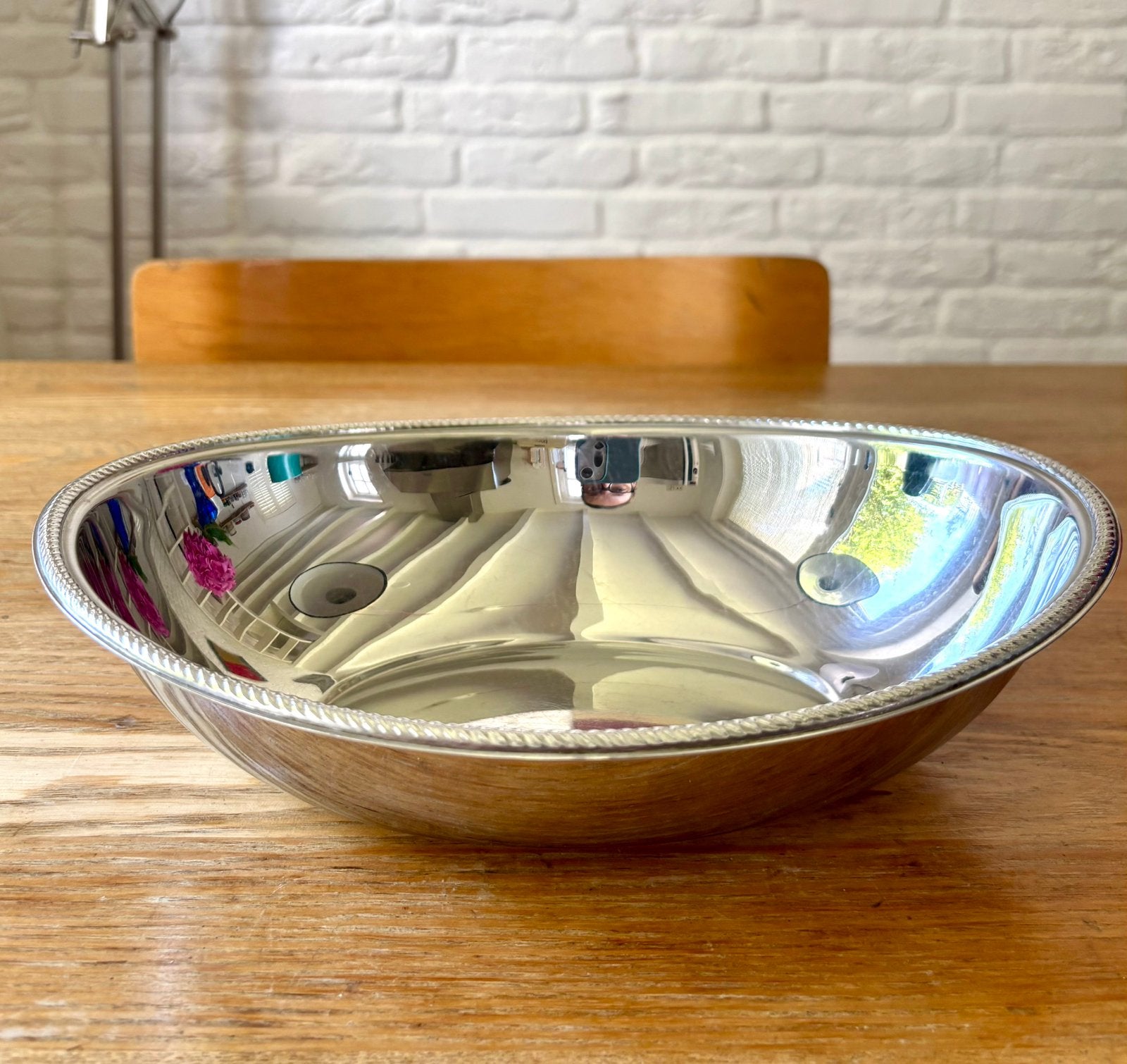 Ovale fruit schaal met parelrand, ALFRA-Alessi logo, 60ies, Ophalen of Verzenden