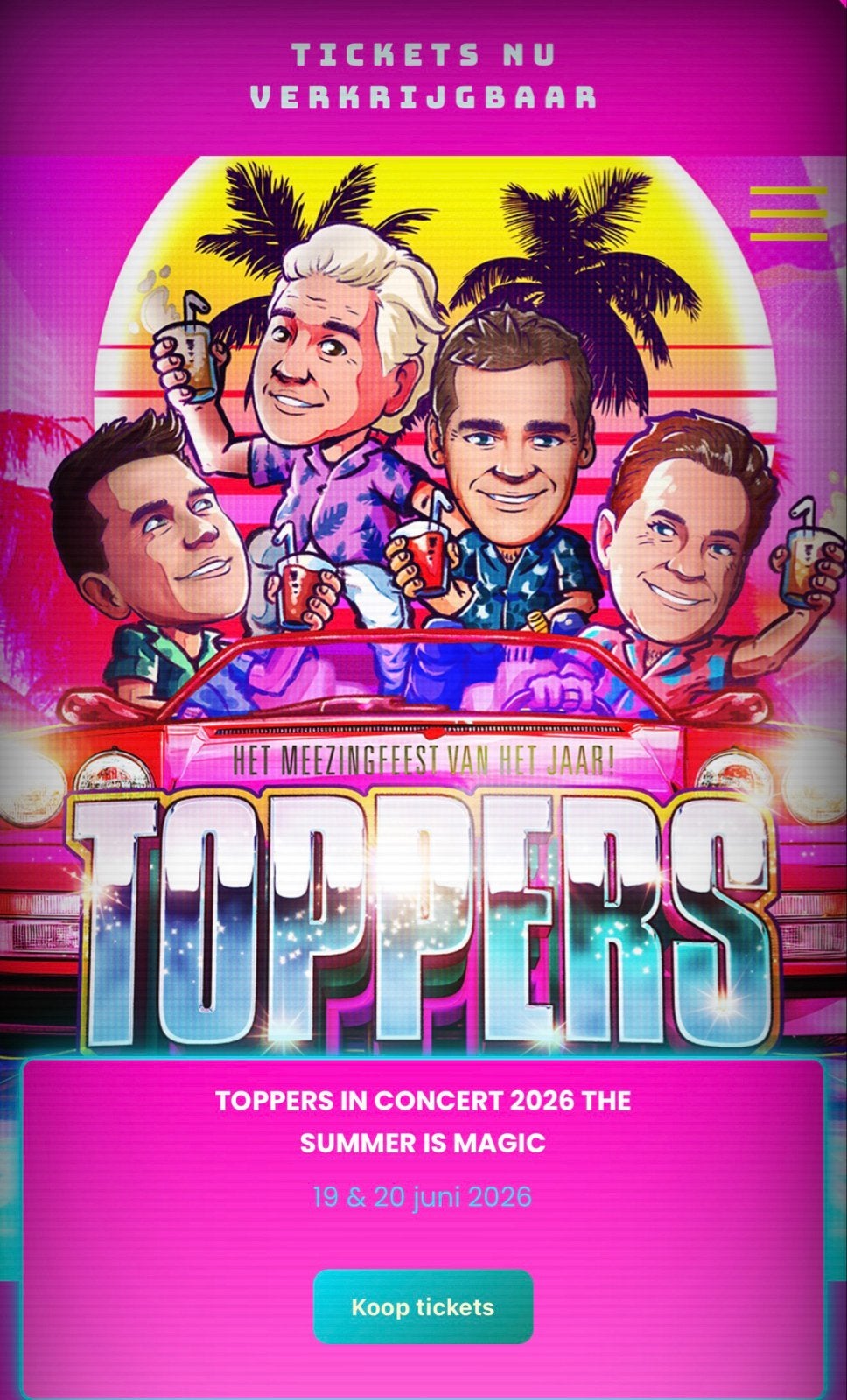 2 Tickets Toppers 2026 zaterdag 20 juni, Twee personen, Juni