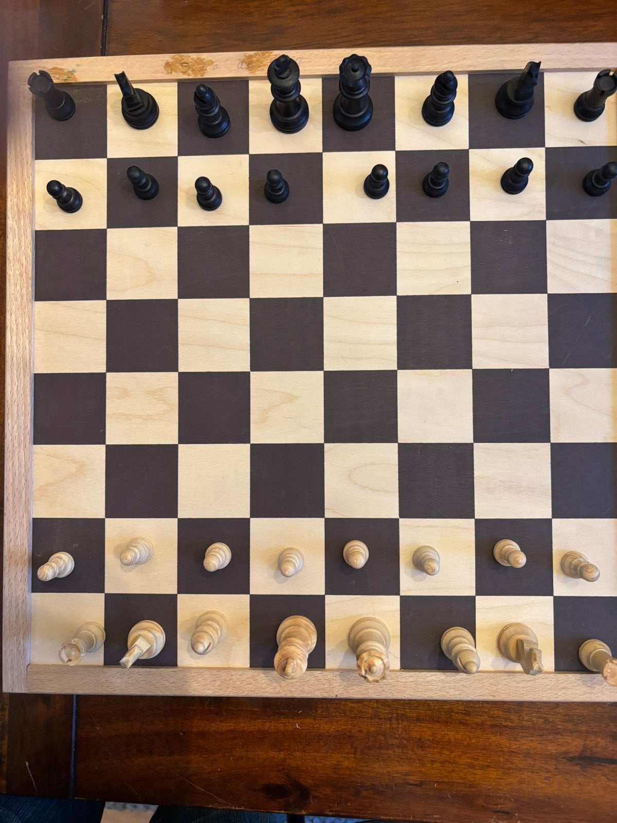SCHAAKSPELen DAMSPEL HOUTEN BORD 40/40 cm STOUNTON ( foto’s, Een of twee spelers, Ophalen of Verzenden, Gebruikt