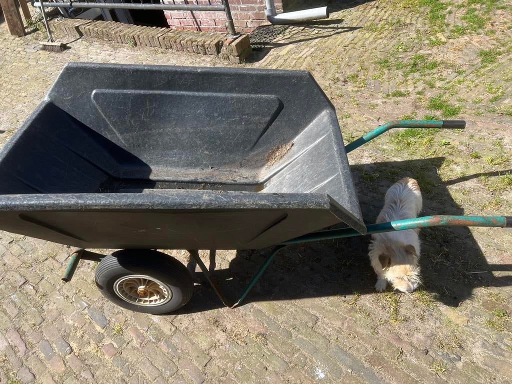 Stevige gebruikte kruiwagen voor tuin en klussen, Tuin en Terras, Kruiwagens, Ophalen of Verzenden, Gebruikt, Handmatig, Tweewielig