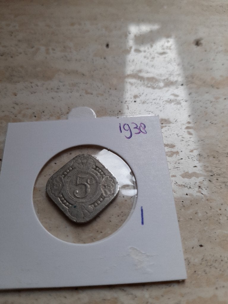 Stuiver 1938 (nr 1), Postzegels en Munten, Munten | Nederland, Ophalen of Verzenden, Koningin Wilhelmina, 5 cent, Losse munt