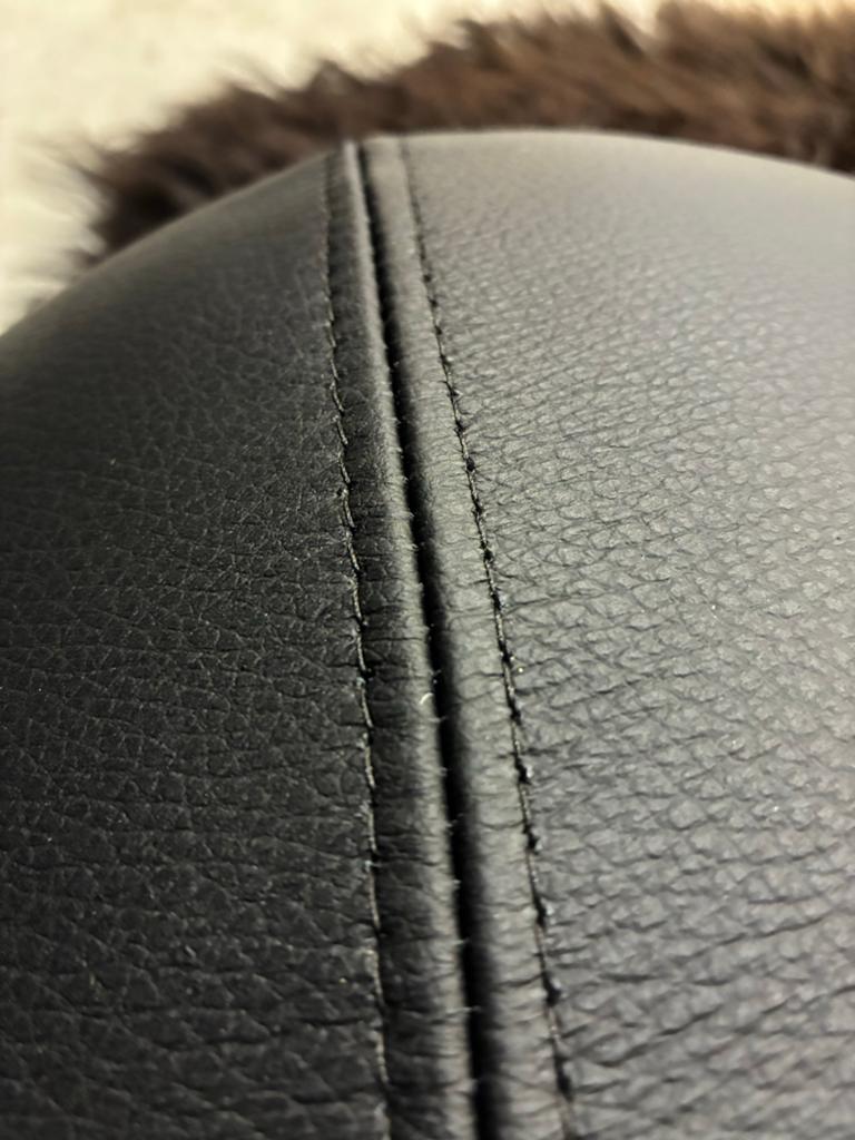 Zwarte leren Leolux Pallone PA fauteuil - Nieuw Leer, Ophalen, Leolux, ., Zwart
