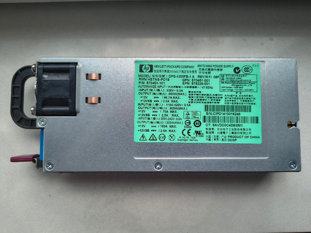 HP 1200W power supply - DPS-1200FB-1 A - Platinum voeding, Computers en Software, Ophalen of Verzenden, Gebruikt