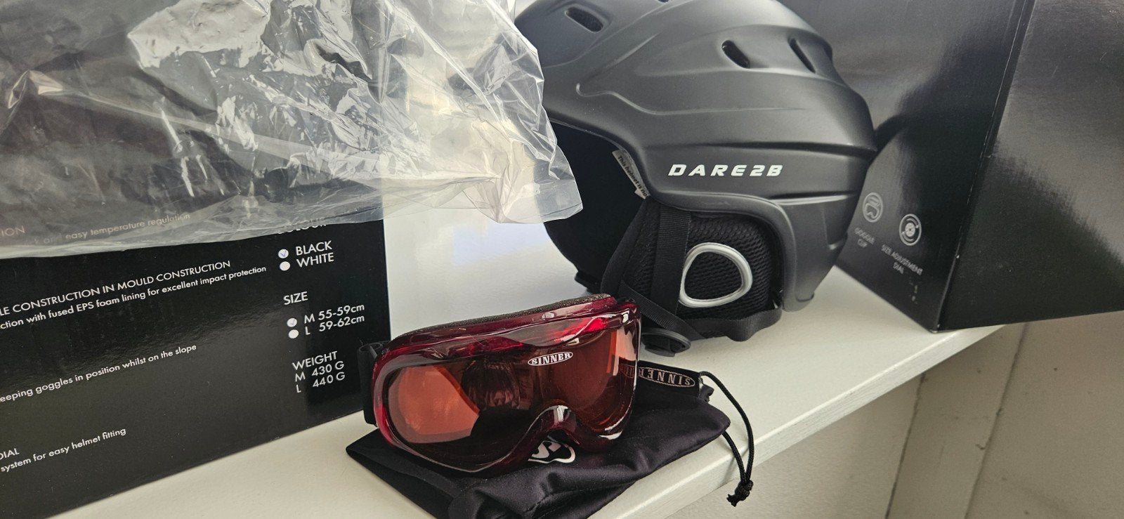 2 x Skihelm Dare 2B M 1 x gebruikt Optioneel incl..., Sport en Fitness, Skiën en Langlaufen, Ophalen of Verzenden, Minder dan 100 cm