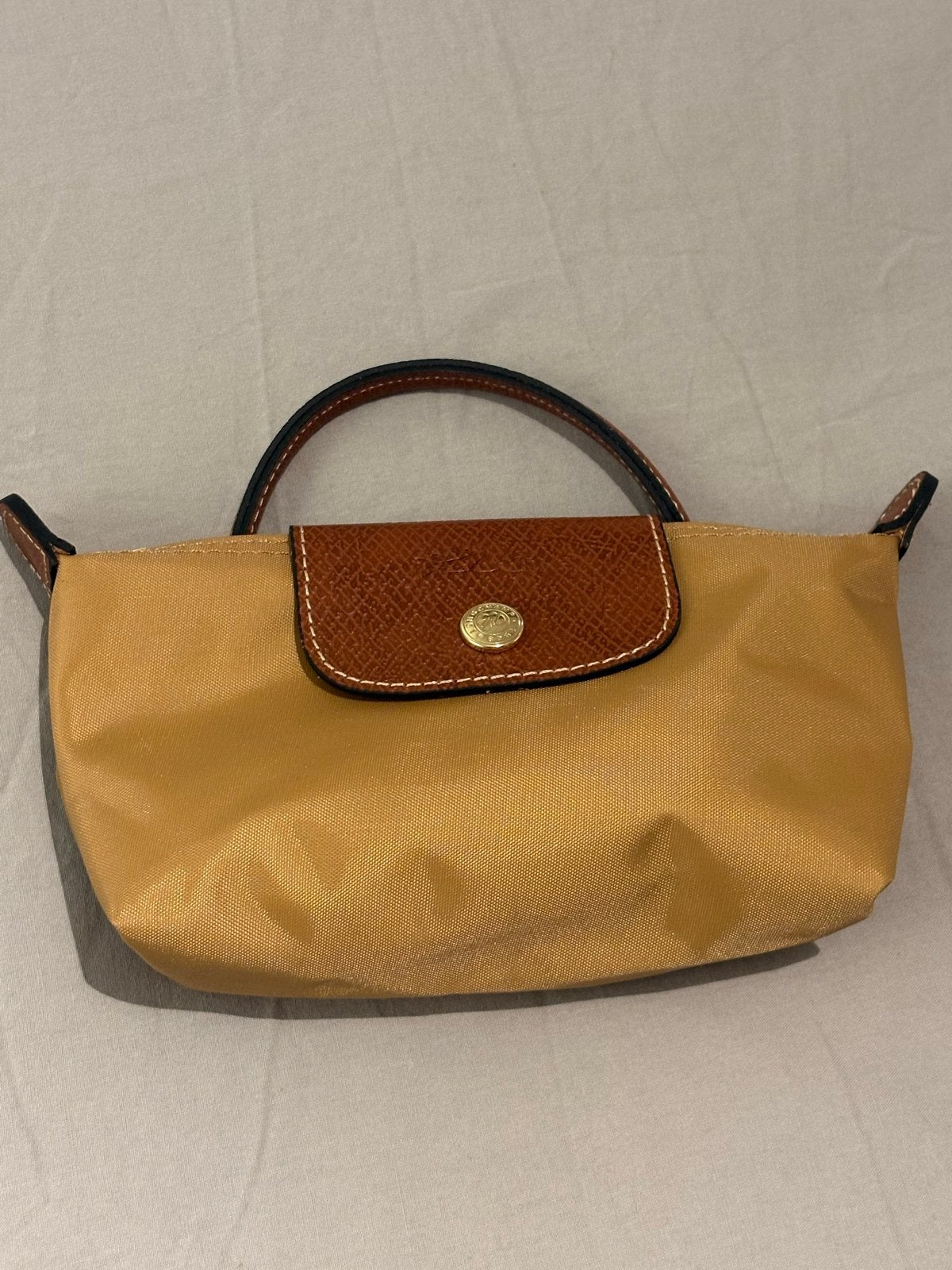 Nieuwe Longchamp Le Pliage Mini Handtasje Beige, Ophalen of Verzenden, Nieuw, Beige, Avondtasje