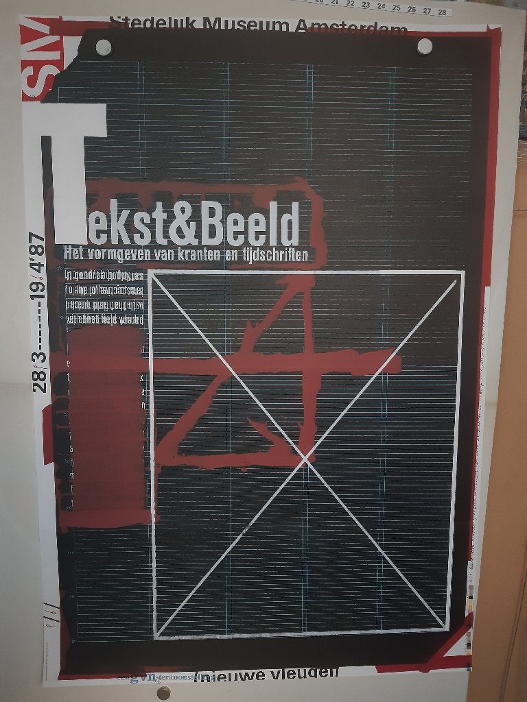 Originele poster Stedelijk Museum Tekst en Beeld, Verzamelen, Verzenden, A1 t/m A3, Reclame, Rechthoekig Staand
