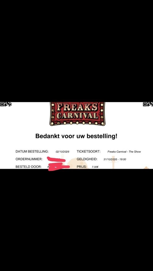 kaartjes slagharen 31 oktober  halloween, Eén persoon, Ticket of Toegangskaart