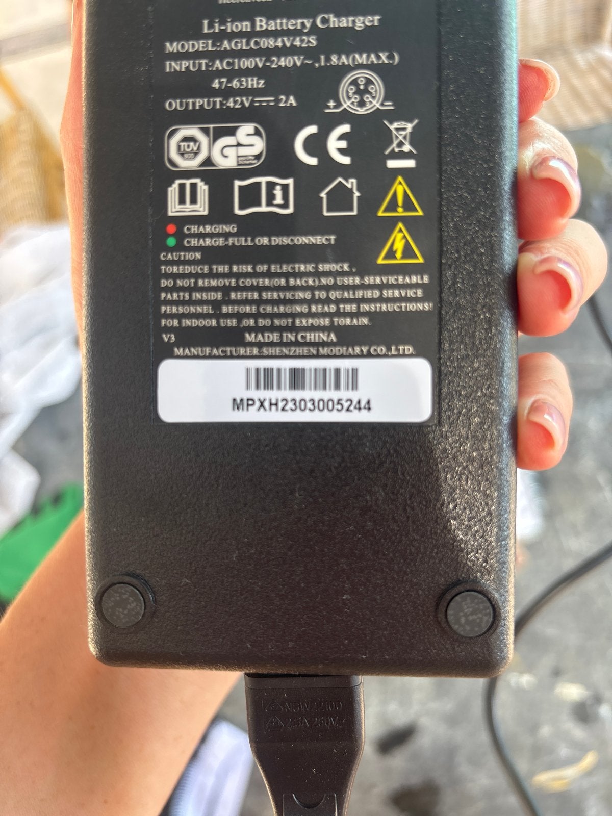 Li-ion Batterijlader 42V 2A - Model AGLC084V42S, Ophalen, Gebruikt