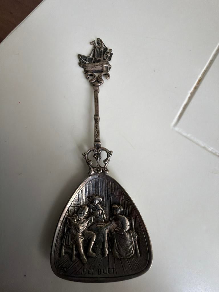 Antieke Zilveren suikerschep ', Ophalen of Verzenden