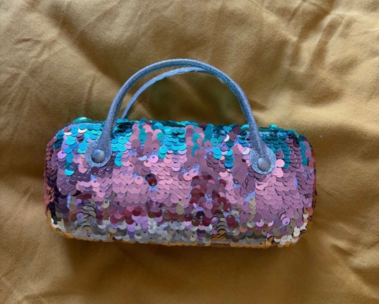 Brillenkoker met gekleurde pailletten en met bril, Kinderen en Baby's, Kindermode-accessoires, Meerkleurig, Glitter, Zonnebril