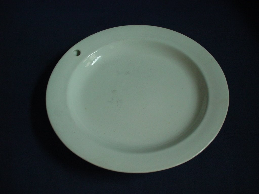 Antiek wit warmhoud bord met Petrus Regout, Antiek en Kunst, Antiek | Servies los, Ophalen of Verzenden
