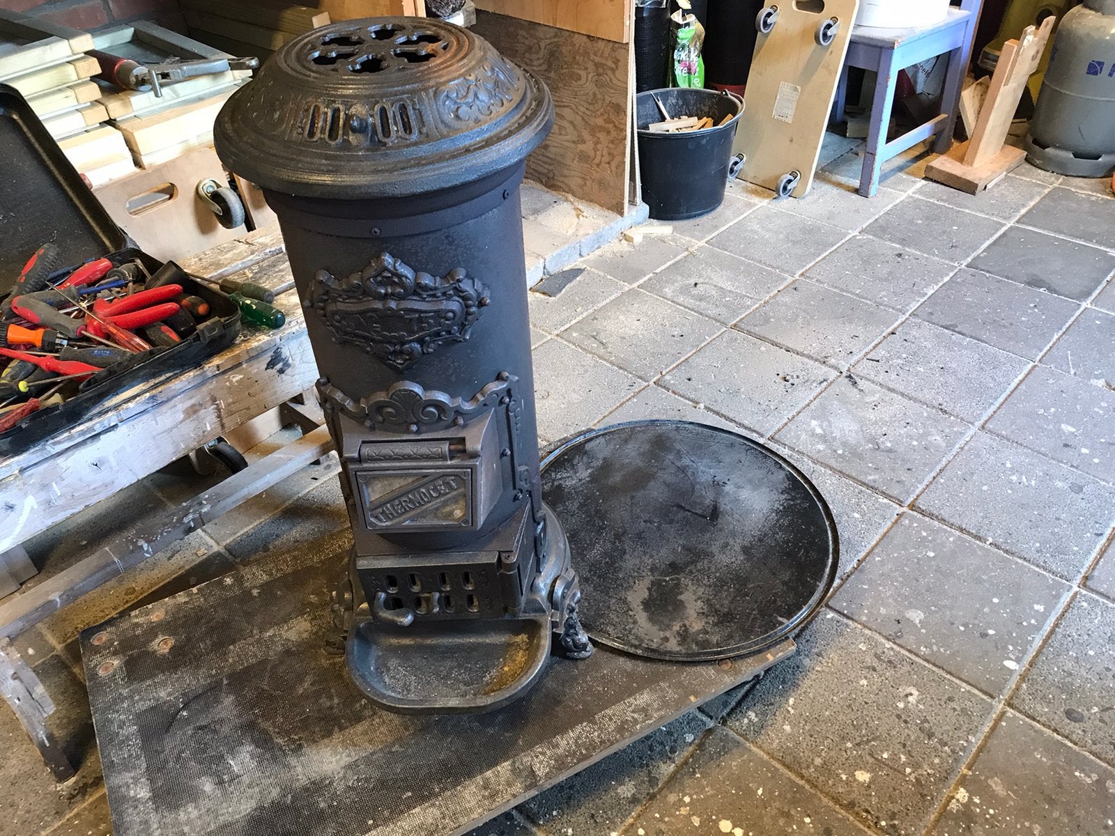 potkachel, Huis en Inrichting, Kachels, Ophalen of Verzenden, Zo goed als nieuw, Gas, Gaskachel