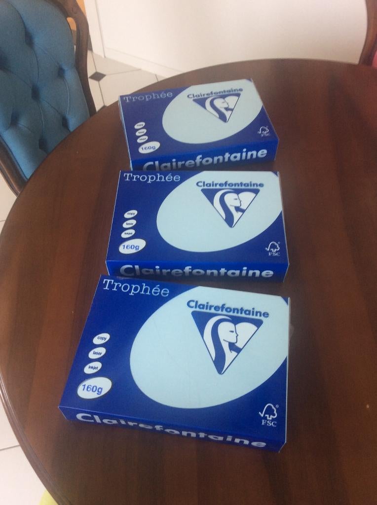 papier 3 pakken Clairefontaine Trophee papier 160 gram Blauw, Diversen, Papierwaren, Ophalen of Verzenden, Nieuw